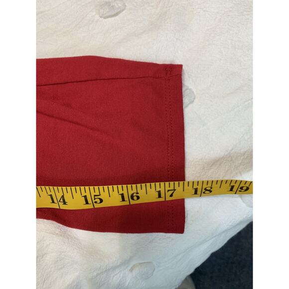 J. Jill Stretch Jersey Knit Long Sleeve Red Dress Sz Large Petite Holiday Comfy - Picture 7 of 10